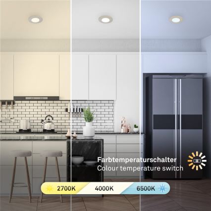 Briloner 7598032 - SET 3x Lampada LED da incasso per bagni LED/4,9W/230V IP44 2700/4000/6500K cromo opaco