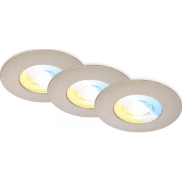 Briloner 7605032 - SET 3x LED Faretti da incasso per bagno 3xLED/4,9W/230V IP44 cromo opaco