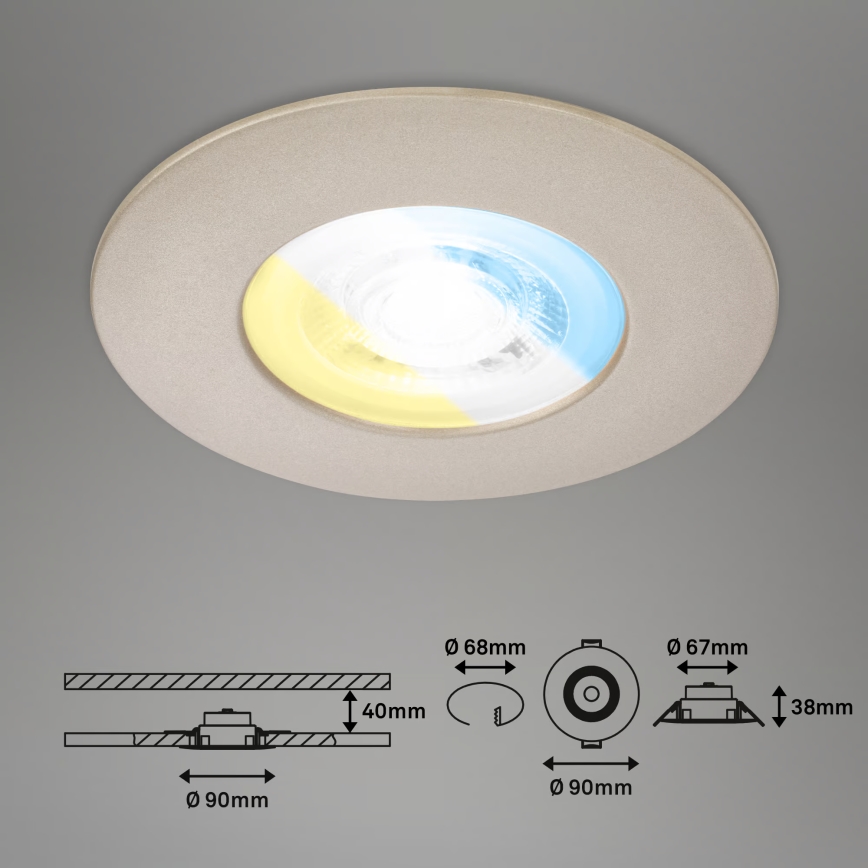 Briloner 7605032 - SET 3x LED Faretti da incasso per bagno 3xLED/4,9W/230V IP44 cromo opaco