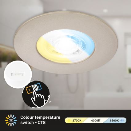 Briloner 7605032 - Set di 3 faretti LED da incasso per bagno 3xLED/4,9W/230V 2700/4000/6500K IP44 cromo opaco