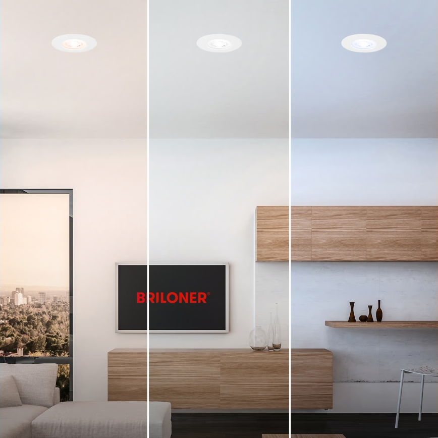 Briloner 7605036 - Set da 3 faretti da incasso per bagno LED/4,9W/230V 2700/4000/6500K IP44 bianco