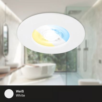 Briloner 7605036 - Set da 3 faretti da incasso per bagno LED/4,9W/230V 2700/4000/6500K IP44 bianco