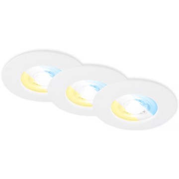 Briloner 7605036 - Set da 3 faretti da incasso per bagno 3xLED/4,9W/230V IP44 bianco