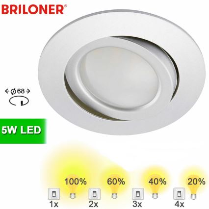 Briloner 8309-019 - Luce da incasso LED da bagno dimmerabile LED/5W/230V IP23