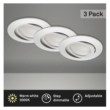 Briloner 8309-039 - SET 3x Luce da incasso LED da bagno dimmerabile LED/5W/230V IP23