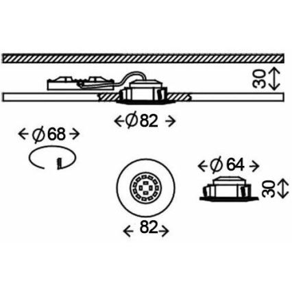 Briloner 8312-019 - Lampada da incasso per bagno LED/5W/230V IP23