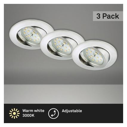 Briloner 8312-039 - SET 3x Lampada LED da incasso per bagni LED/5W/230V IP23