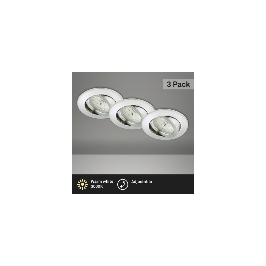 Briloner 8312-039 - SET 3x Lampada LED da incasso per bagni LED/5W/230V IP23