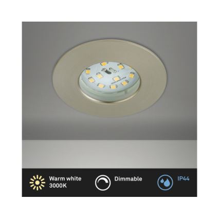 Briloner 8316-012 - Faretto da incasso per bagno dimmerabile a LED/5,5W/230V IP44 cromo opaco
