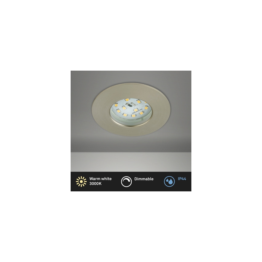 Briloner 8316-012 - Faretto da incasso per bagno dimmerabile a LED/5,5W/230V IP44 cromo opaco
