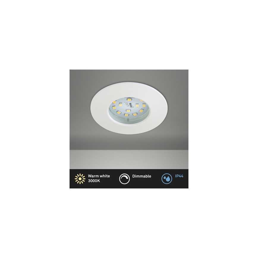 Briloner 8316-016 - Lampada da incasso LED dimmerabile per bagno LED/5,5W/230V IP44 bianco
