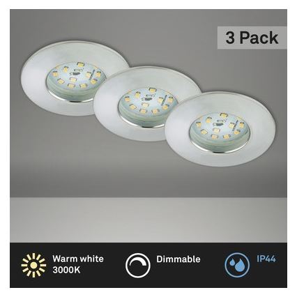 Briloner 8316-039-SET 3x Luce da incasso LED da bagno dimmerabile LED/5,5W/230V IP44