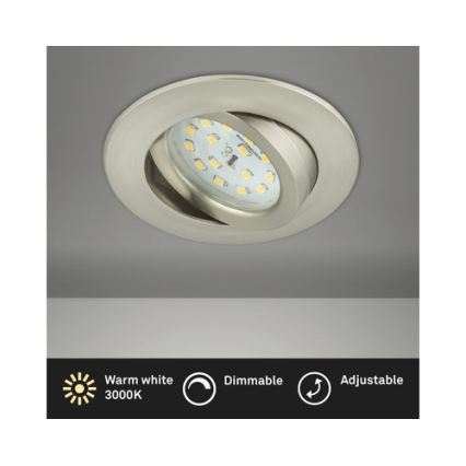 Briloner 8317-012 - Plafoniera da incasso per bagno dimmerabile a LED/5,5W/230V IP23 cromo opaco