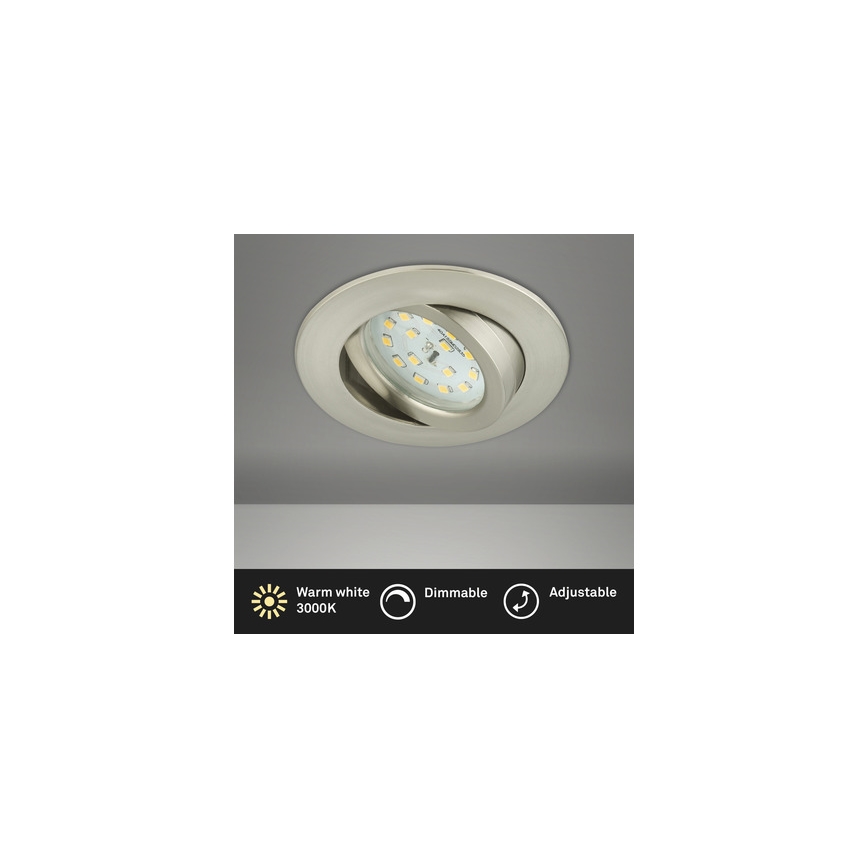 Briloner 8317-012 - Plafoniera da incasso per bagno dimmerabile a LED/5,5W/230V IP23 cromo opaco
