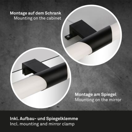 Briloner - Illuminazione a LED per specchio da bagno LED/7W/230V 4000K IP44 32 cm nero