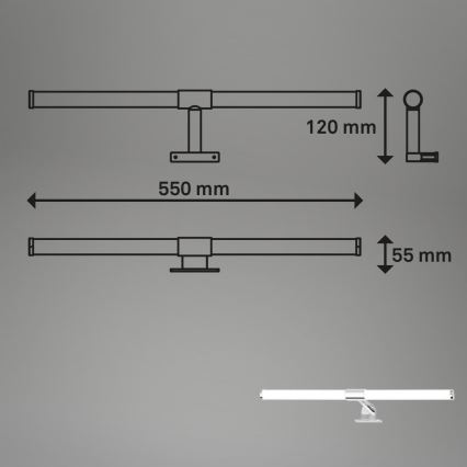 Briloner - Lampada LED per specchio da bagno SALA LED/8W/230V 4000K IP44 55 cm