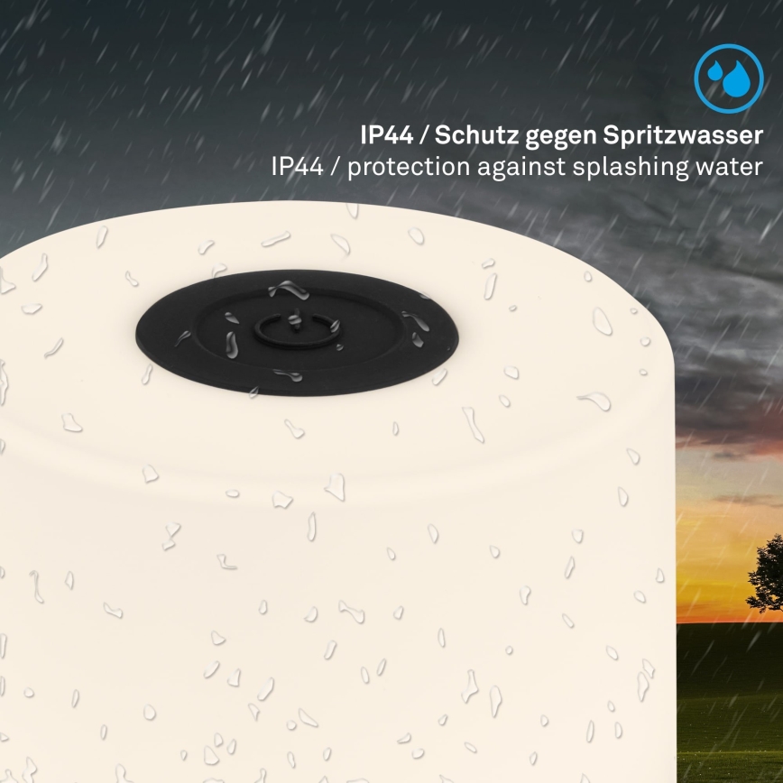 Briloner - Lampada da tavolo da esterno ricaricabile dimmerabile a sfioramento LED/2W/5V 2700K IP44 1200 mAh nero