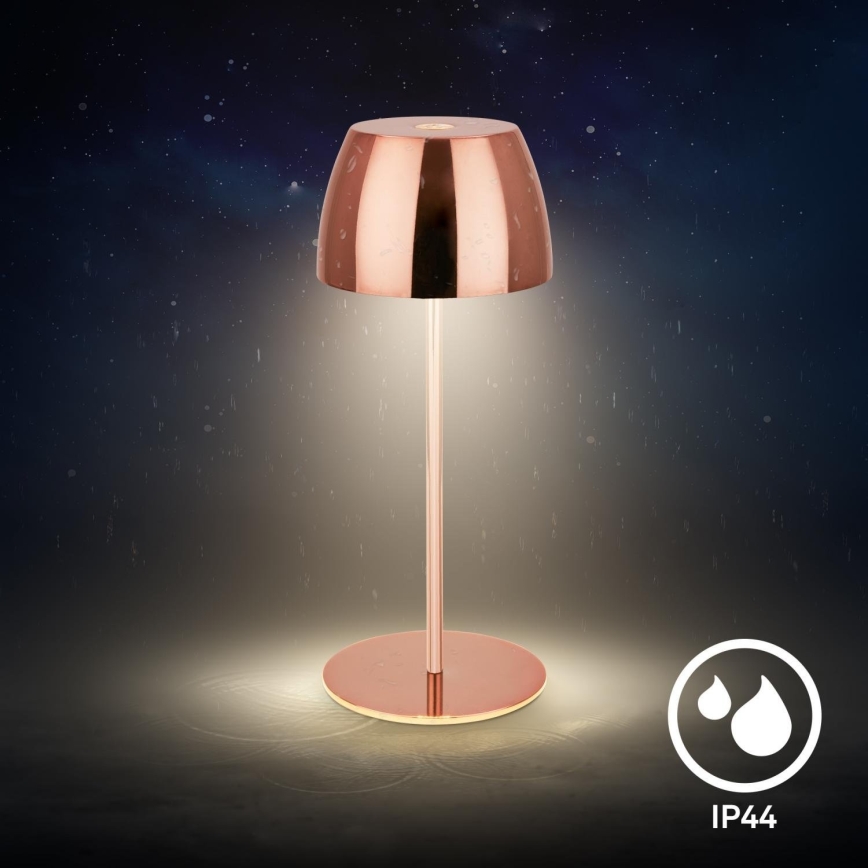 Briloner - Lampada da tavolo per esterni ricaricabile LED MINI, dimmerabile con controllo touch, 2,5W/5V, IP44, 1800 mAh, ramata