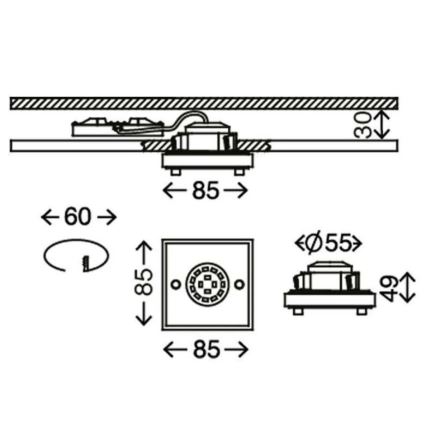 Briloner - Lampada LED da incasso per bagni ATTACH LED/5W/230V IP44