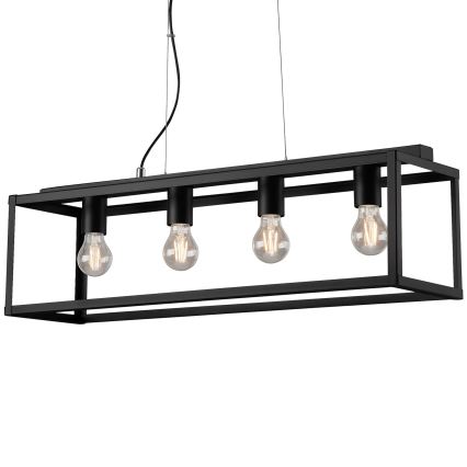 Briloner - Lampadario a sospensione con filo BLACK STEEL 4xE27/40W/230V