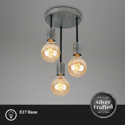 Briloner - Lampadario a sospensione con filo HENGA 3xE27/60W/230V