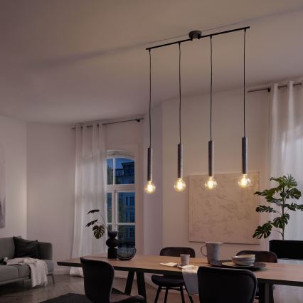 Briloner - Lampadario a sospensione con filo LONGA 4xE27/60W/230V argento