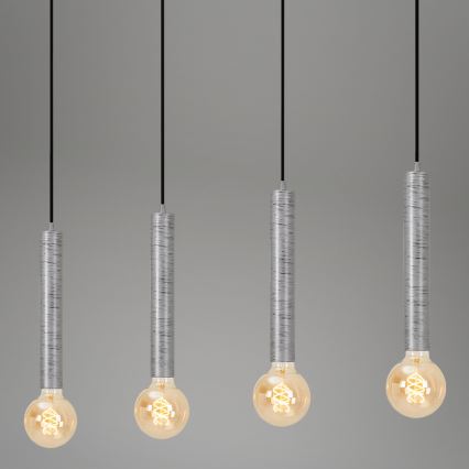 Briloner - Lampadario a sospensione con filo LONGA 4xE27/60W/230V argento