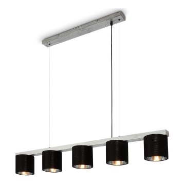 Briloner - Lampadario a sospensione con filo LURI 5xE14/25W/230V albero di caucciù