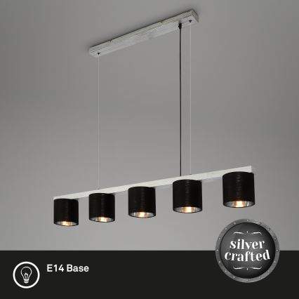 Briloner - Lampadario a sospensione con filo LURI 5xE14/25W/230V albero di caucciù