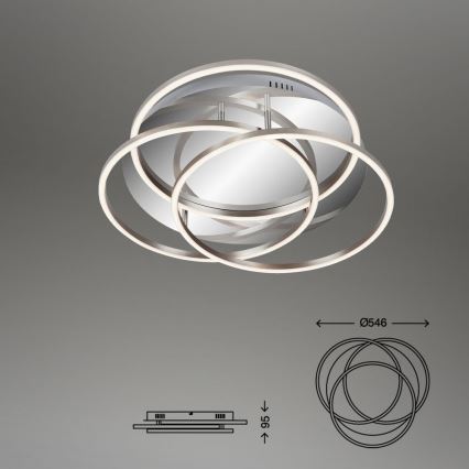 Briloner - Plafoniera LED dimmerabile FRAMES LED/60W/230V cromo lucido