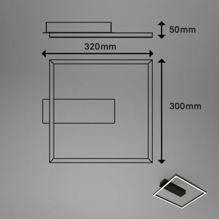 Briloner - Plafoniera LED FRAME LED/14W/230V 3000K 30x32 cm nera