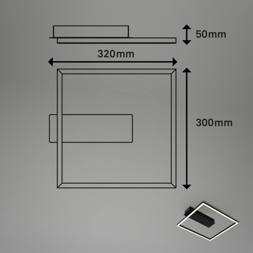 Briloner - Plafoniera LED FRAME LED/14W/230V 3000K 30x32 cm nera