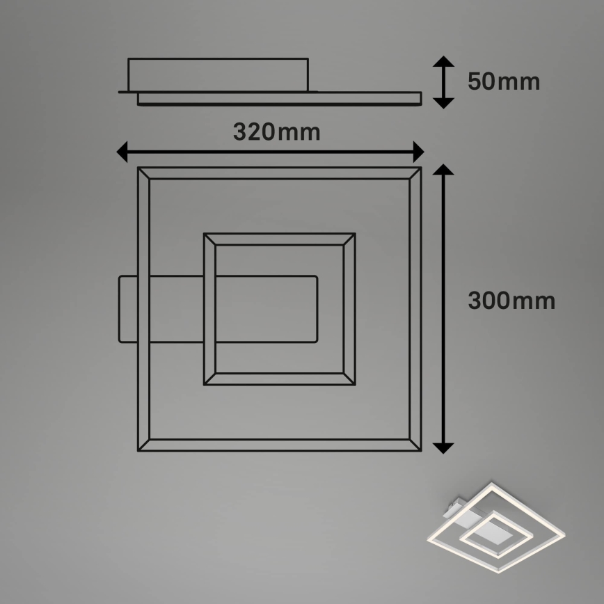 Briloner - Plafoniera LED FRAME LED/22W/230V 3000K 30x32 cm cromo satinato