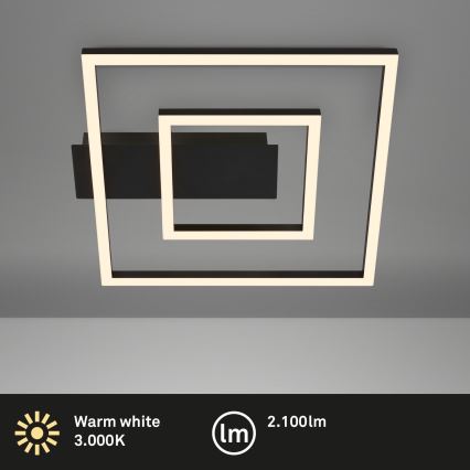 Briloner - Plafoniera LED FRAME LED/22W/230V 3000K 30x32 cm nera