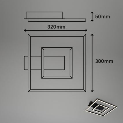 Briloner - Plafoniera LED FRAME LED/22W/230V 3000K 30x32 cm nera