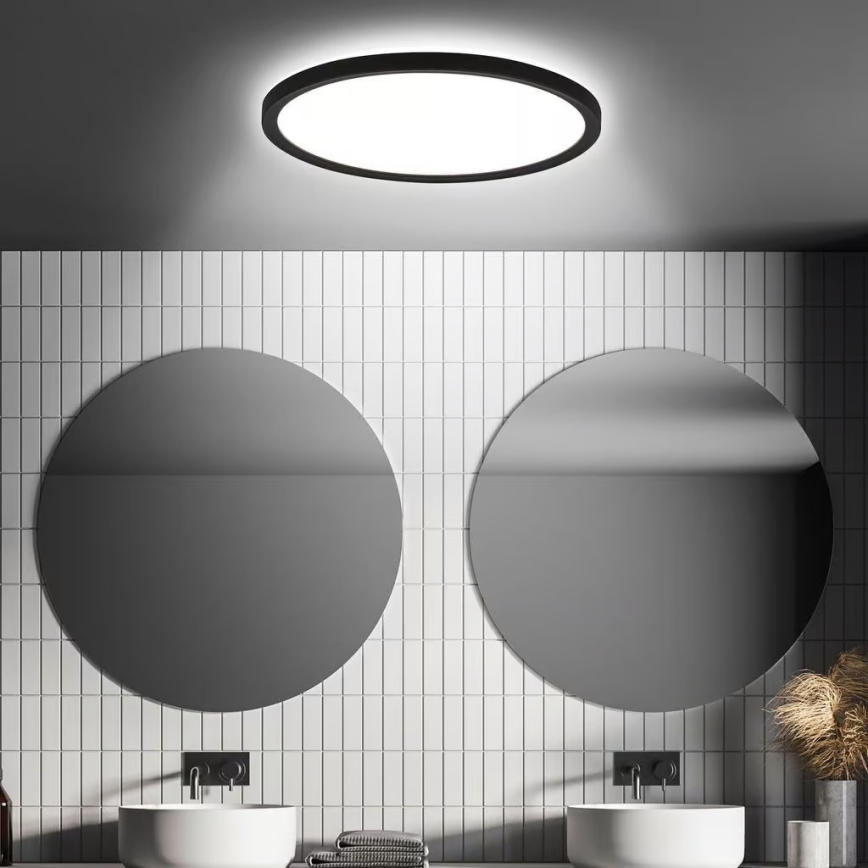 Briloner - Plafoniera LED per il bagno con sensore di movimento MOVE LED/18W/230V IP44 Ø 29 cm nero