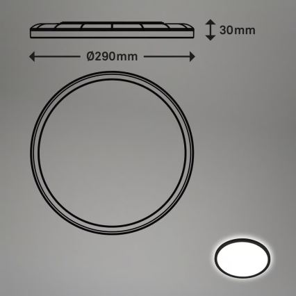 Briloner - Plafoniera LED per il bagno con sensore di movimento MOVE LED/18W/230V IP44 Ø 29 cm nero