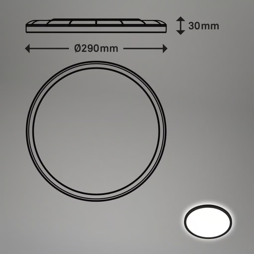 Briloner - Plafoniera LED per il bagno con sensore di movimento MOVE LED/18W/230V IP44 Ø 29 cm nero