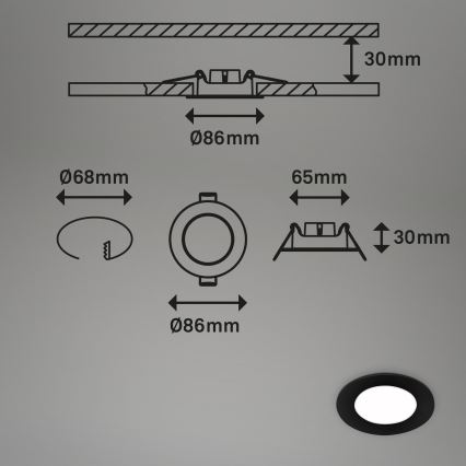 Briloner - SET 3x Lampada LED da incasso per bagni LED/3W/230V IP23