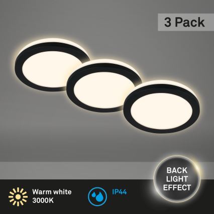 Briloner - SET 3x Lampada LED da incasso per bagni LED/3W/230V IP44