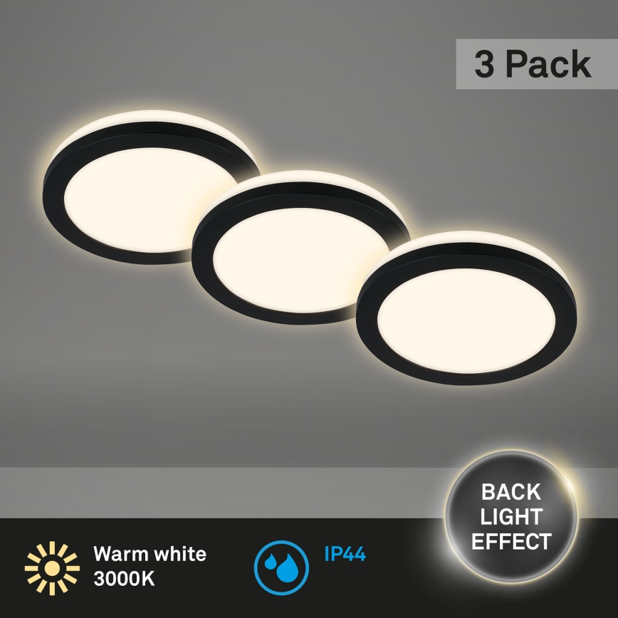 Briloner - SET 3x Lampada LED da incasso per bagni LED/3W/230V IP44