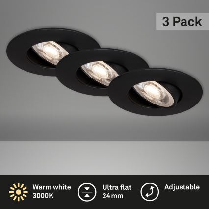 Briloner - SET 3x Lampada LED da incasso per bagni LED/4,9W/230V IP23