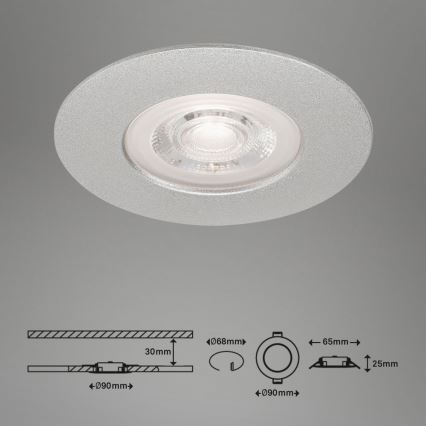 Briloner- SET 3x Lampada LED da incasso per bagni LED/4,9W/230V IP44 argento