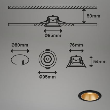 Briloner - SET 3x Lampada LED da incasso per bagni LED/4,9W/230V IP44