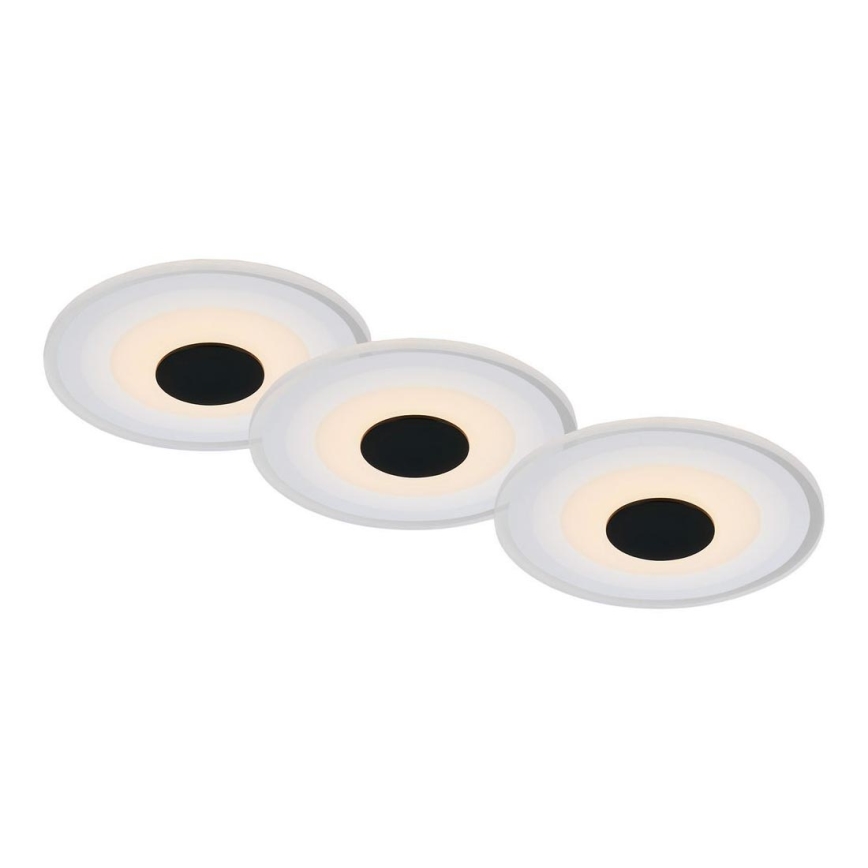 Briloner - SET 3x Lampada LED da incasso per bagni LED/6W/230V IP44 nero