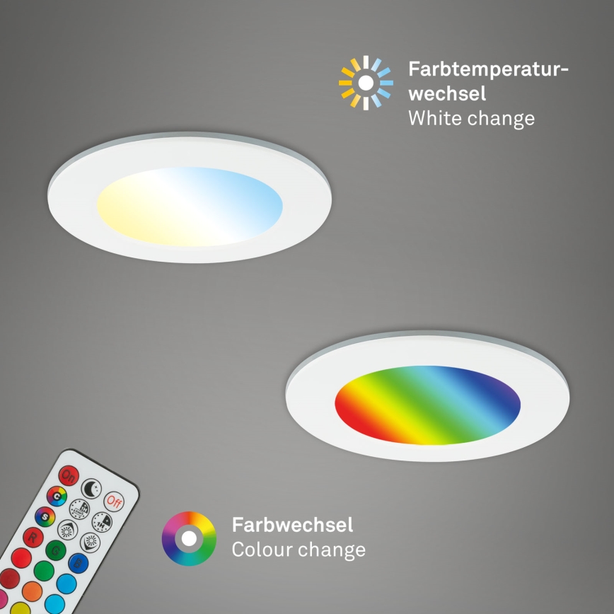 Briloner - SET 3x RGBW Luce da incasso LED da bagno dimmerabile LED/4,8W/230V 3000-6500K IP65 + telecomando