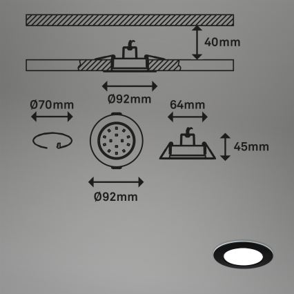 Briloner - SET 3x LED RGBW Lampada da incasso dimmerabile per bagni LED/4,8W/230V 3000-6500K IP65 + telecomando