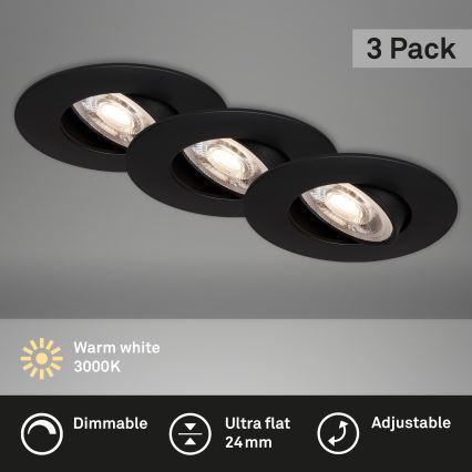 Briloner - SET 3x Lampada LED dimmerabile da bagno LED/4,9W/230V IP23