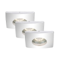 Briloner - SET 3xLampada LED da incasso per bagno ATTACH 1xGU10/4W/230V IP44