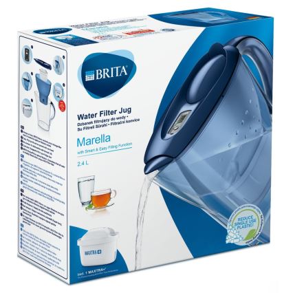 Brita - Bollitore con filtro Marella 2,4 l blu + 1 filtro